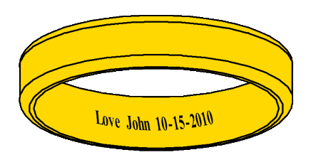 Wedding band with engraved message